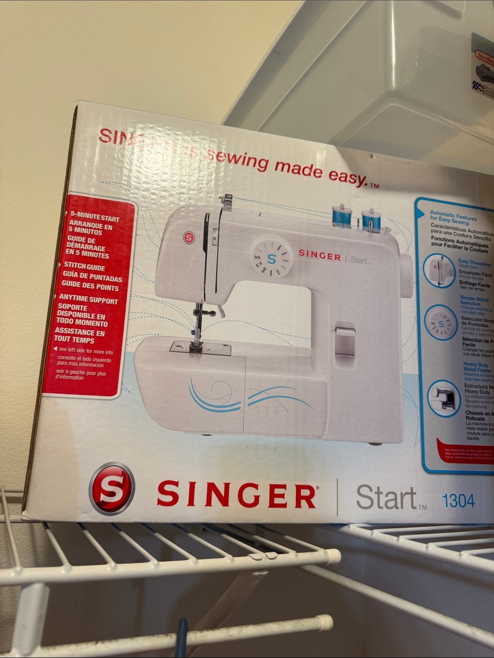 Singer Start 1304 Sewing Machine — White Home Storage Solution
